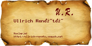 Ullrich Renátó névjegykártya